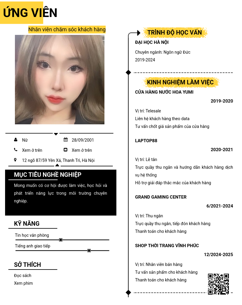 CV ứng viên