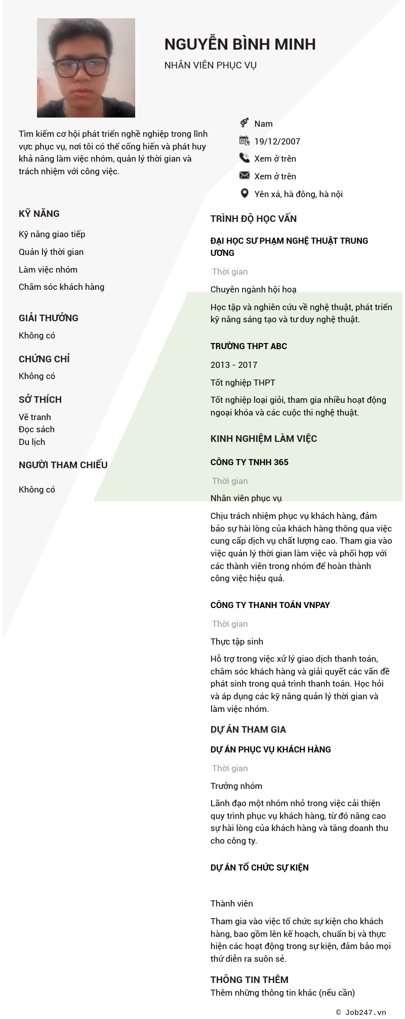 CV ứng viên