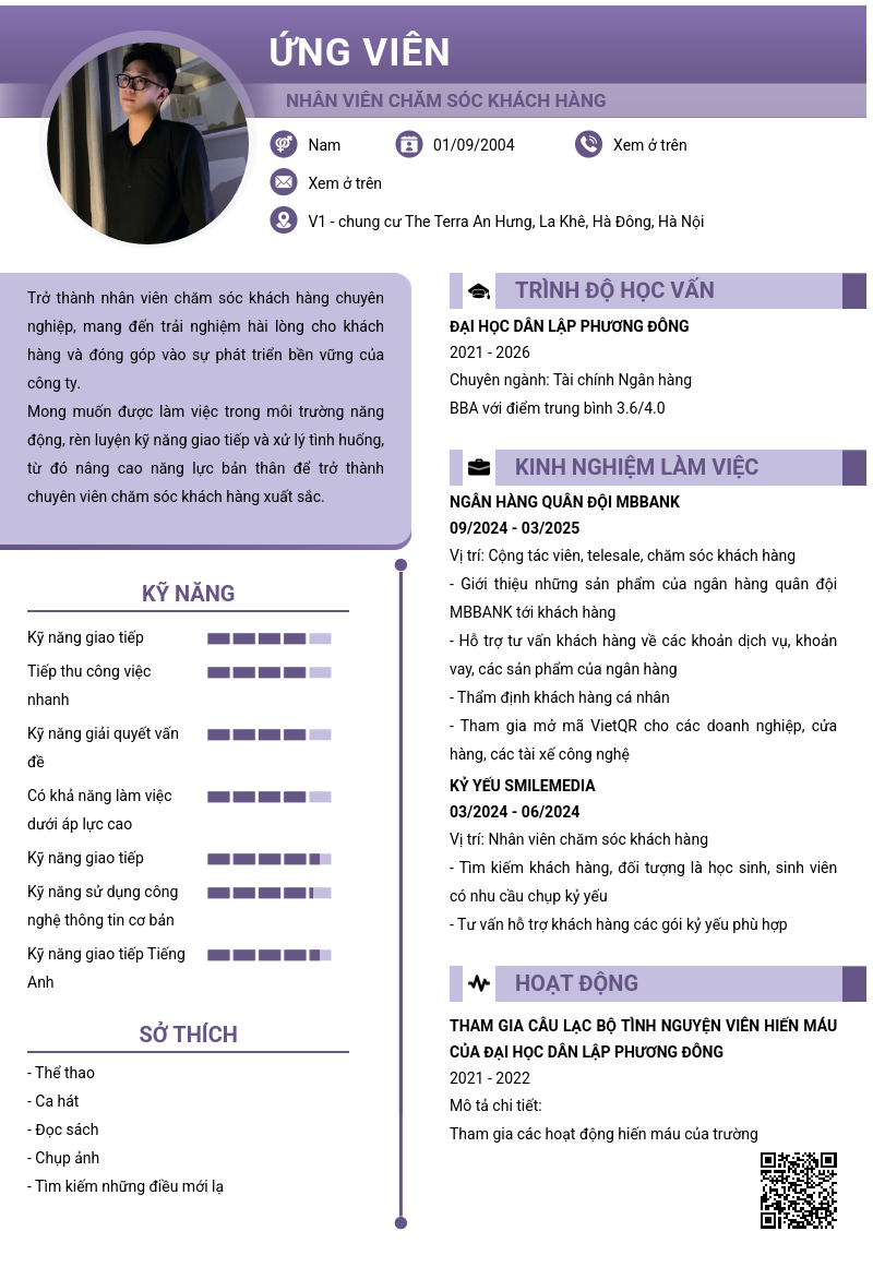 CV ứng viên