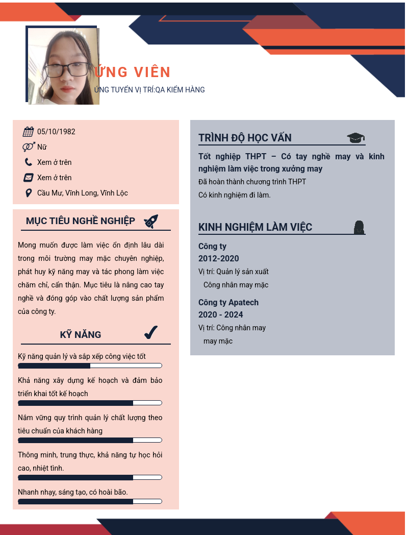 CV ứng viên