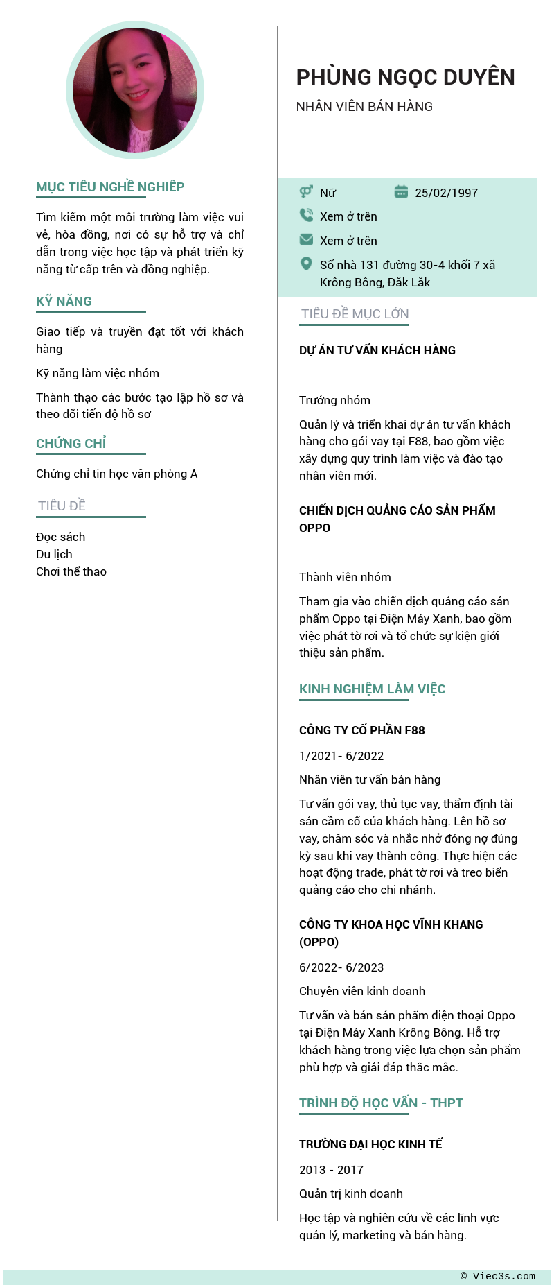CV ứng viên