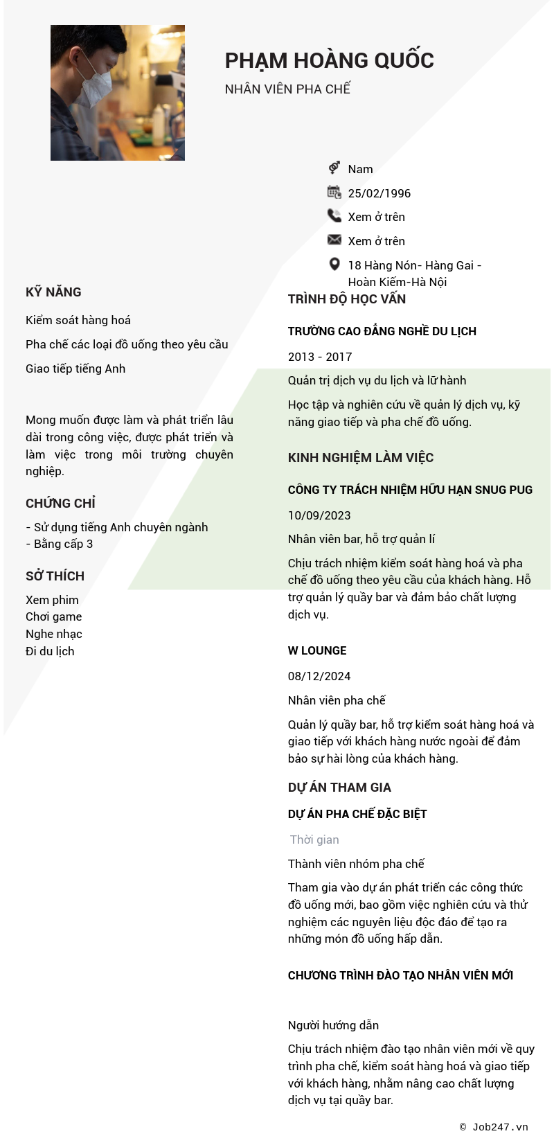 CV ứng viên
