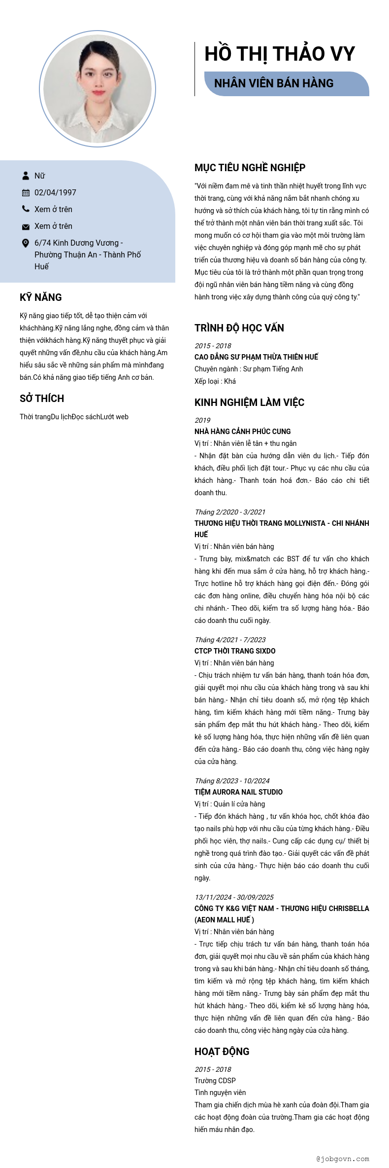 CV ứng viên