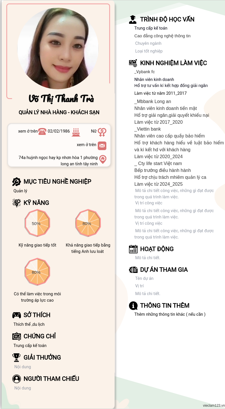 CV ứng viên