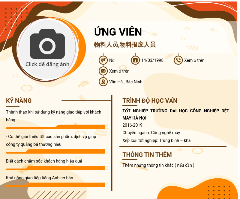 CV ứng viên