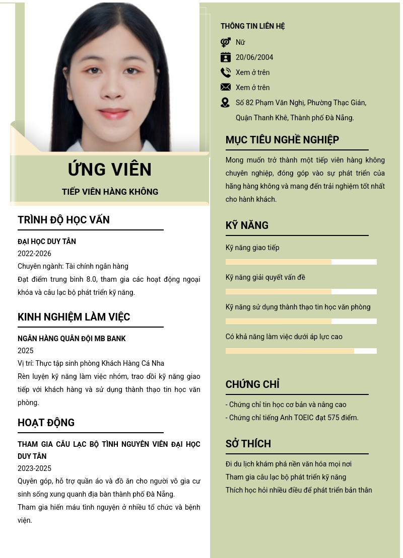 CV ứng viên