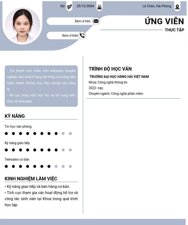 CV ứng viên