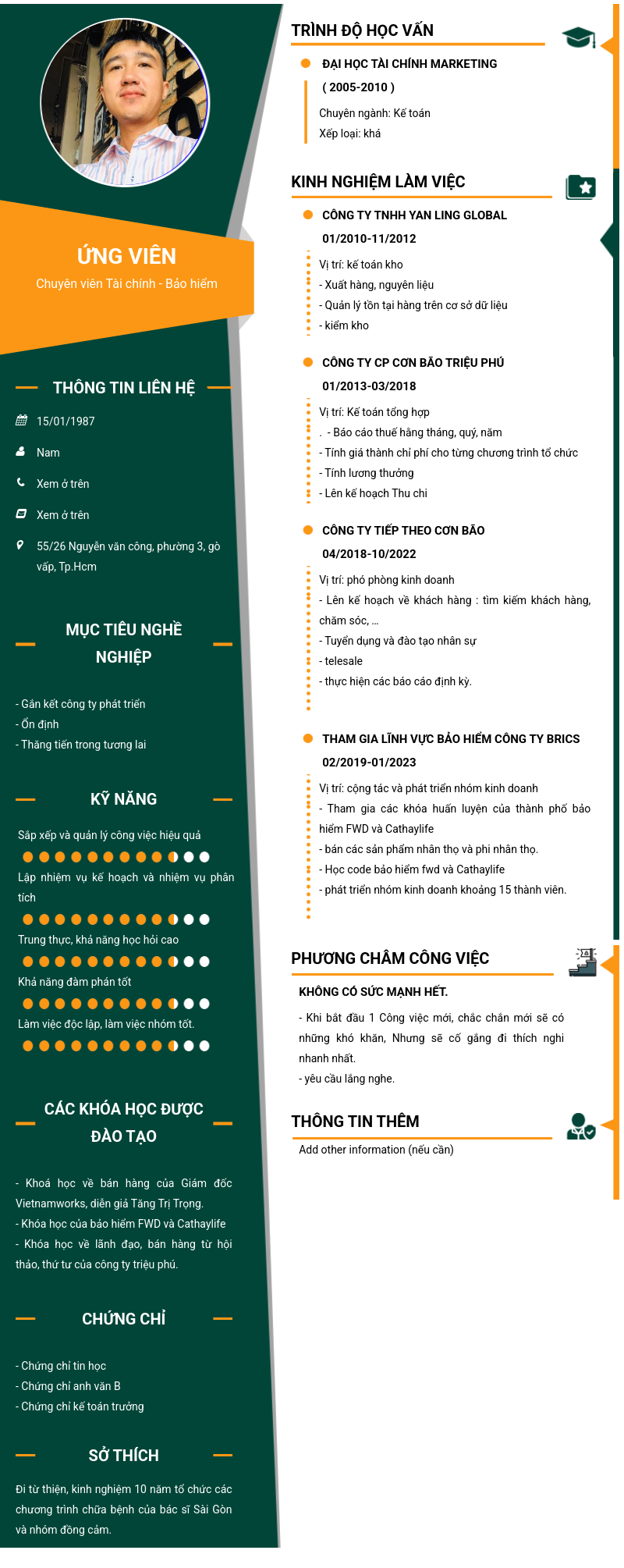 CV ứng viên
