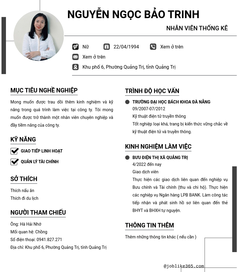 CV ứng viên