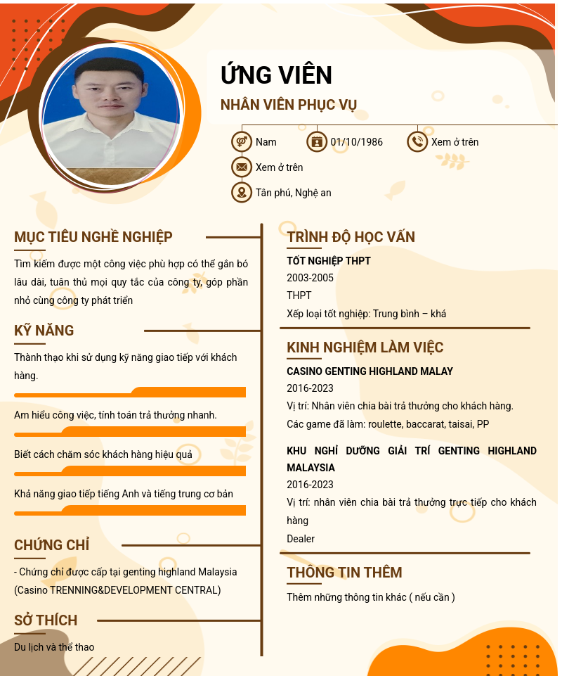 CV ứng viên