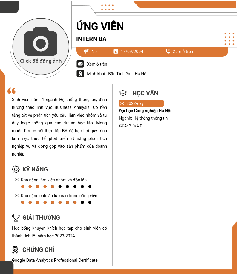 CV ứng viên