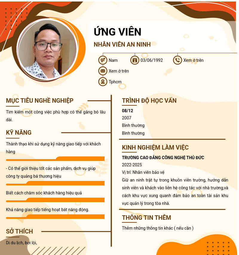 CV ứng viên