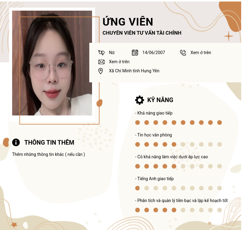 CV ứng viên