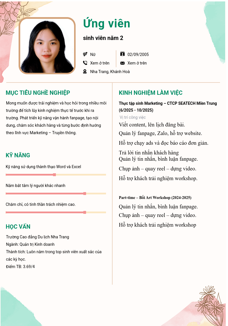 CV ứng viên
