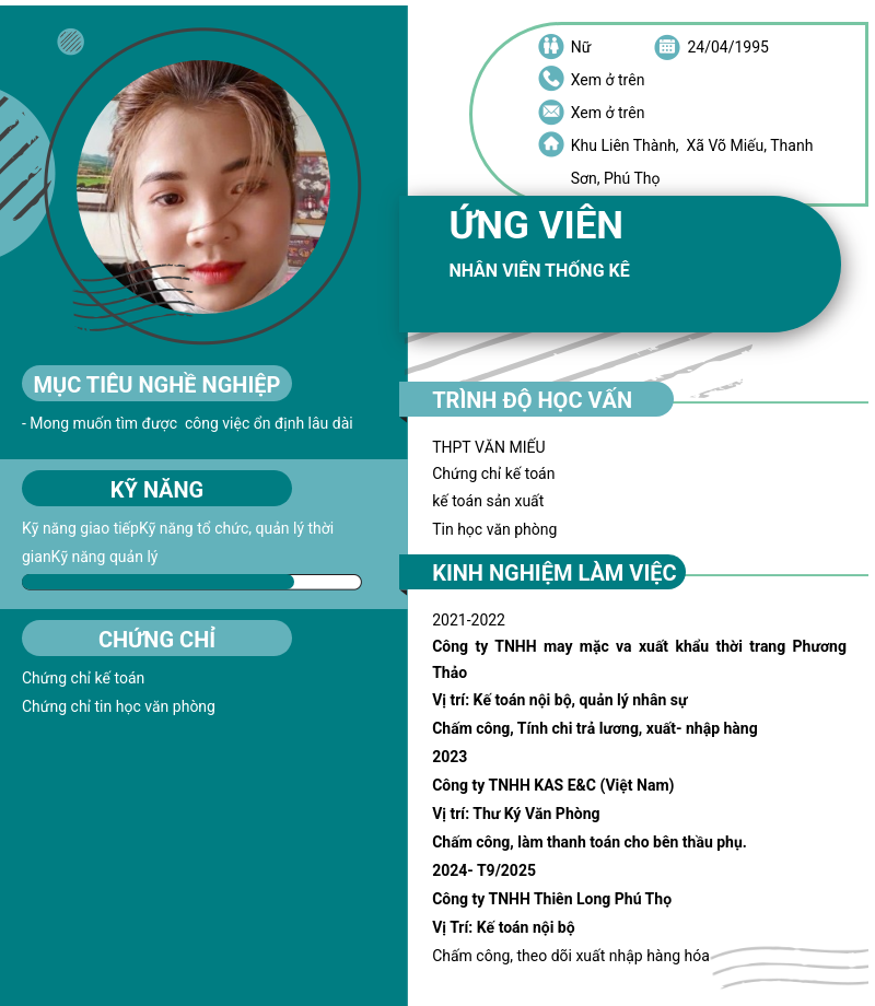 CV ứng viên