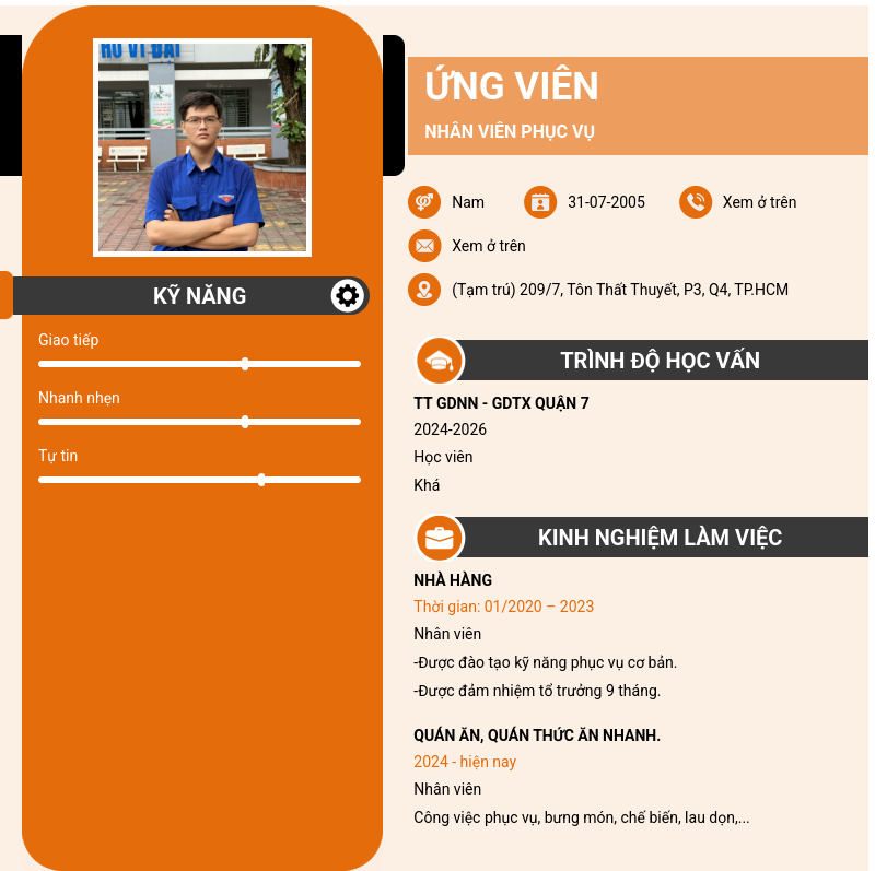 CV ứng viên