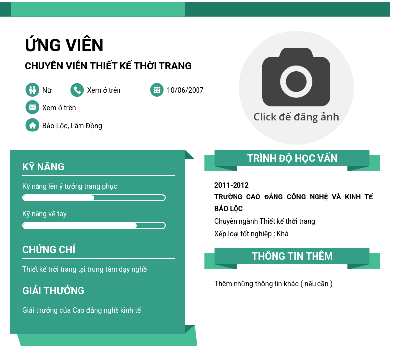 CV ứng viên
