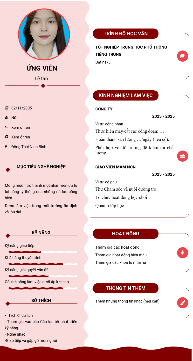 CV ứng viên