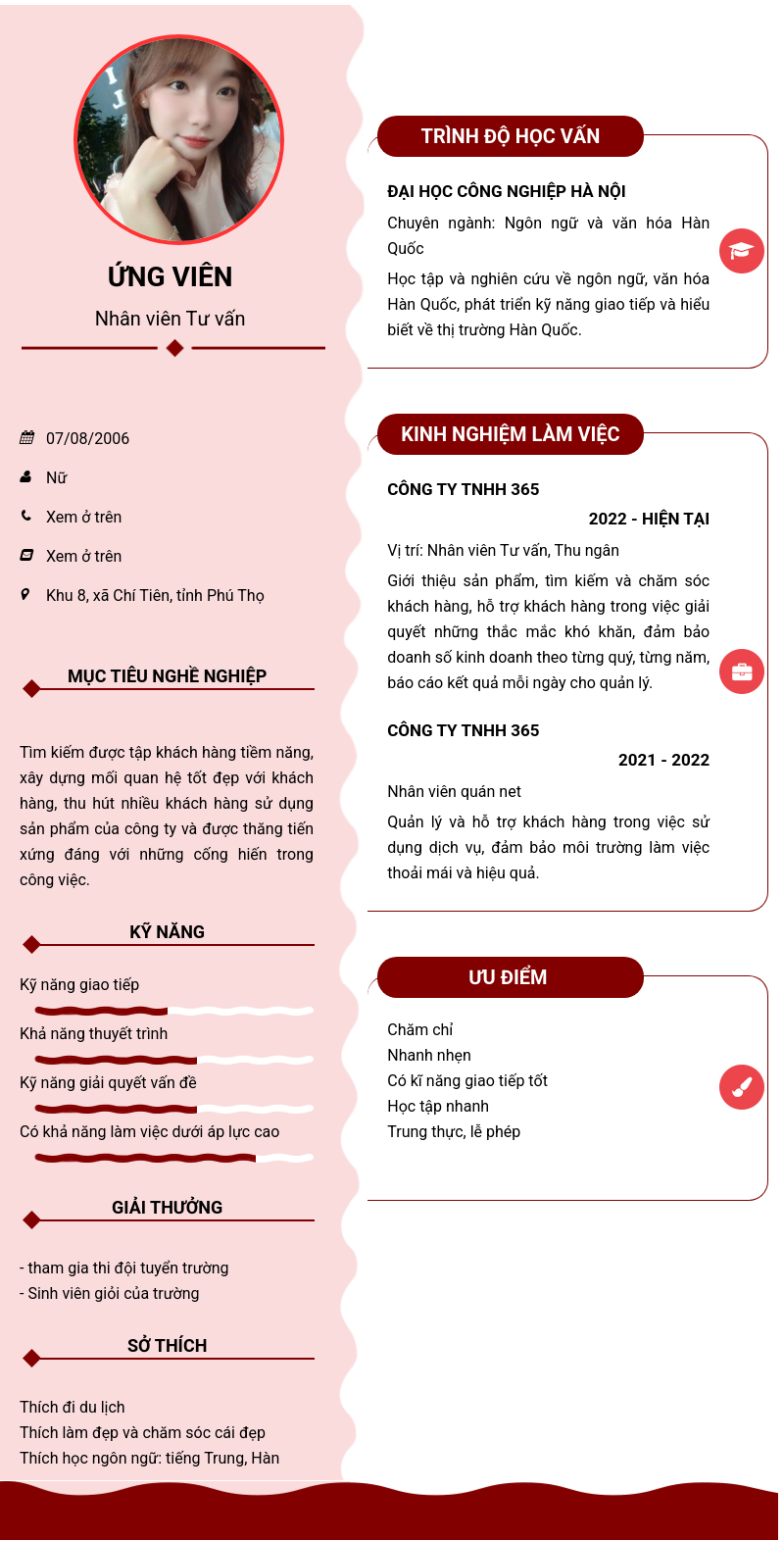 CV ứng viên