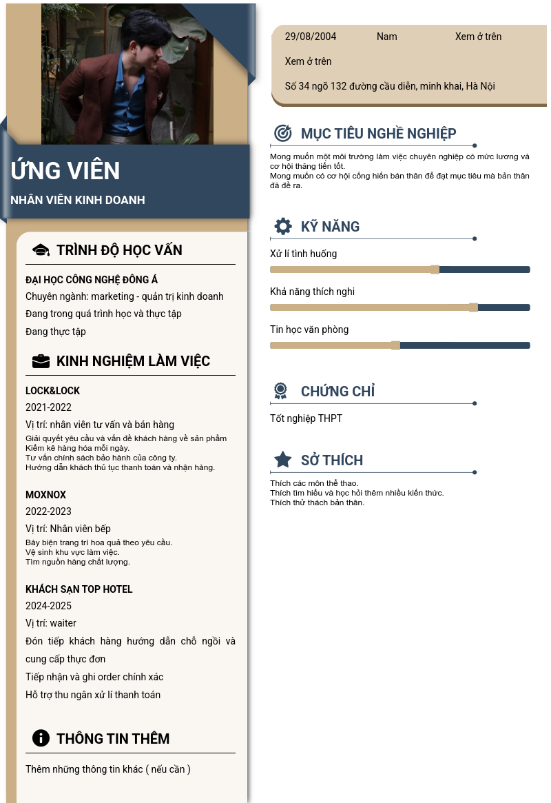 CV ứng viên