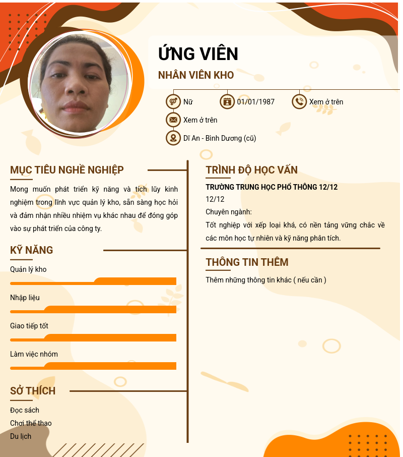 CV ứng viên