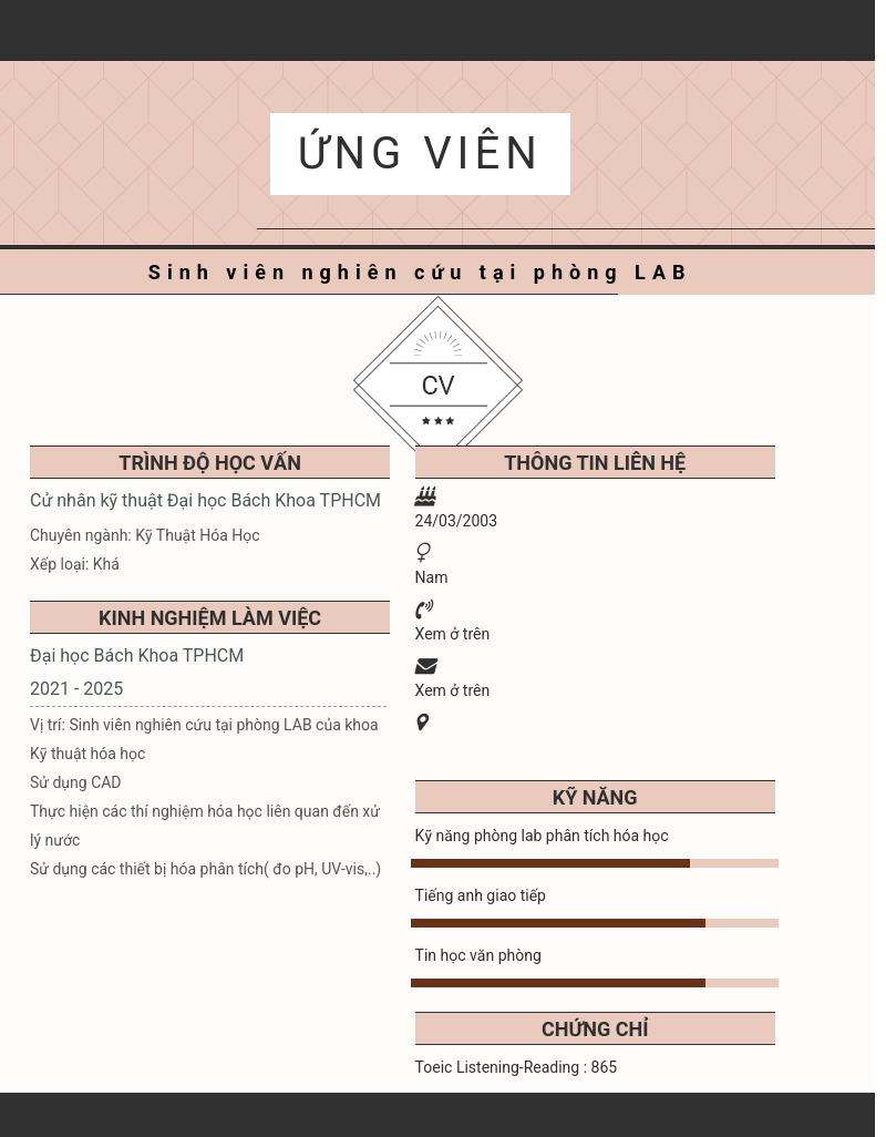 CV ứng viên