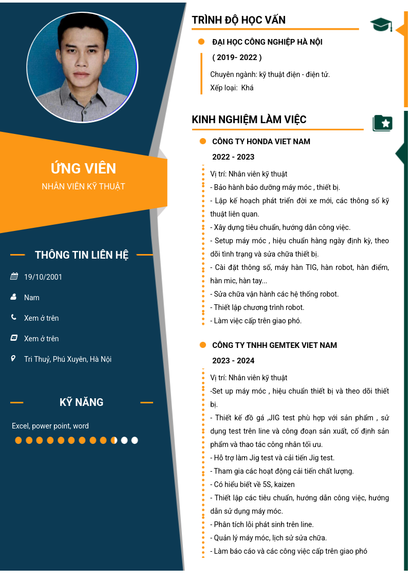 CV ứng viên
