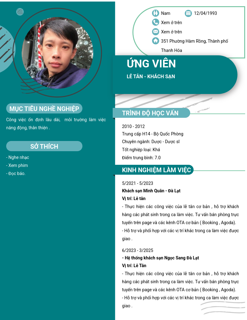 CV ứng viên