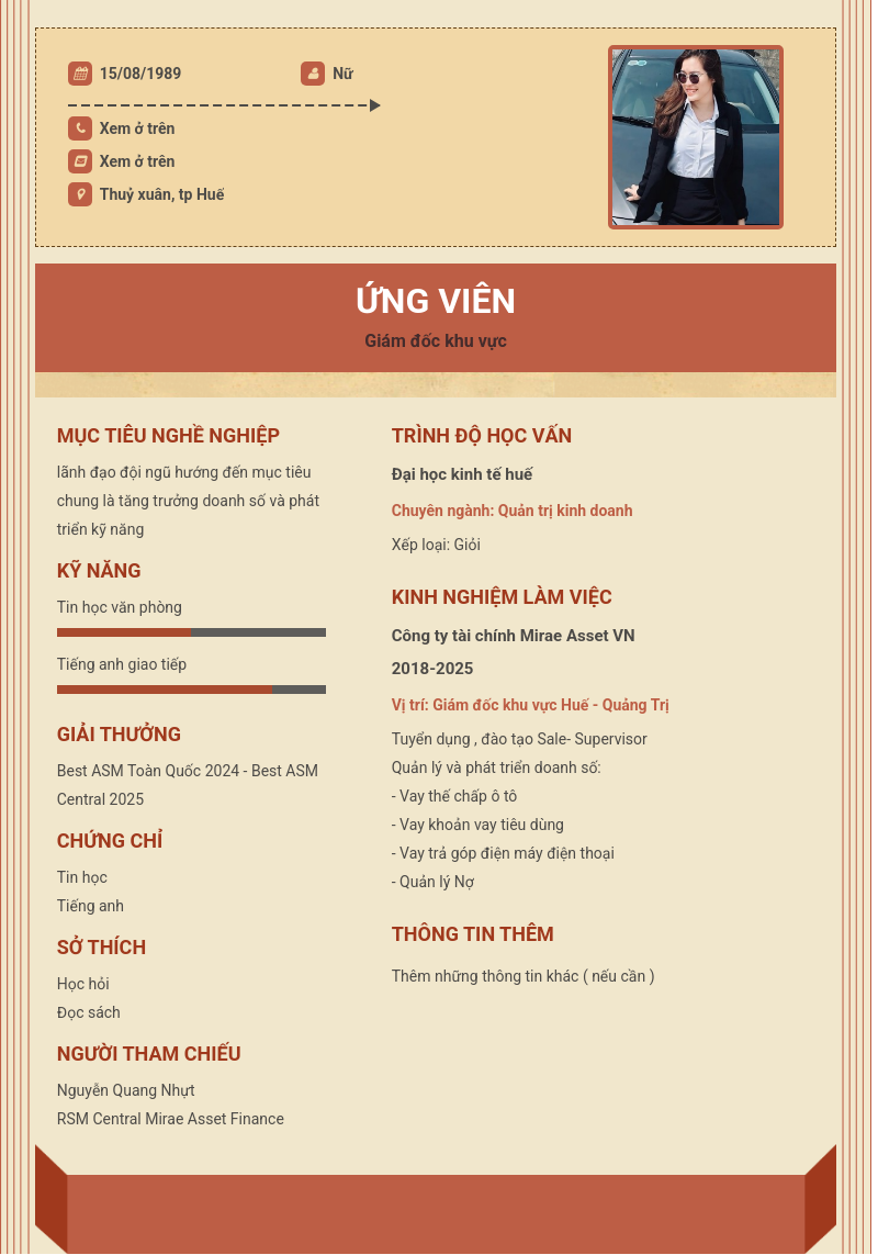 CV ứng viên