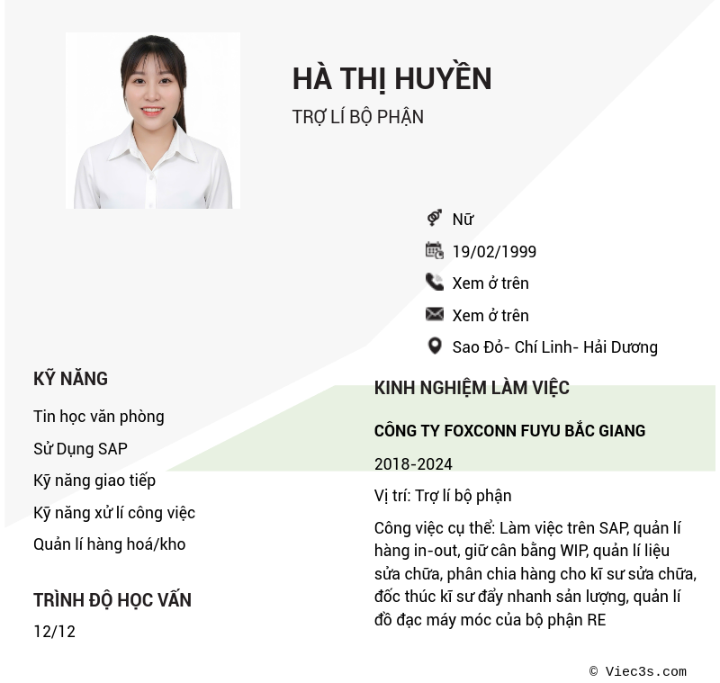 CV ứng viên