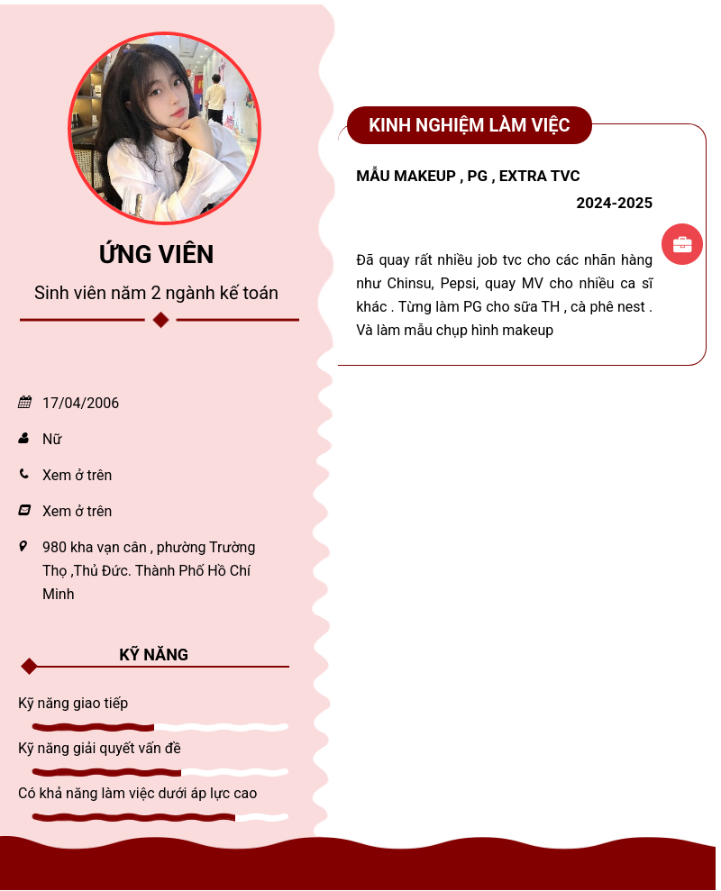 CV ứng viên