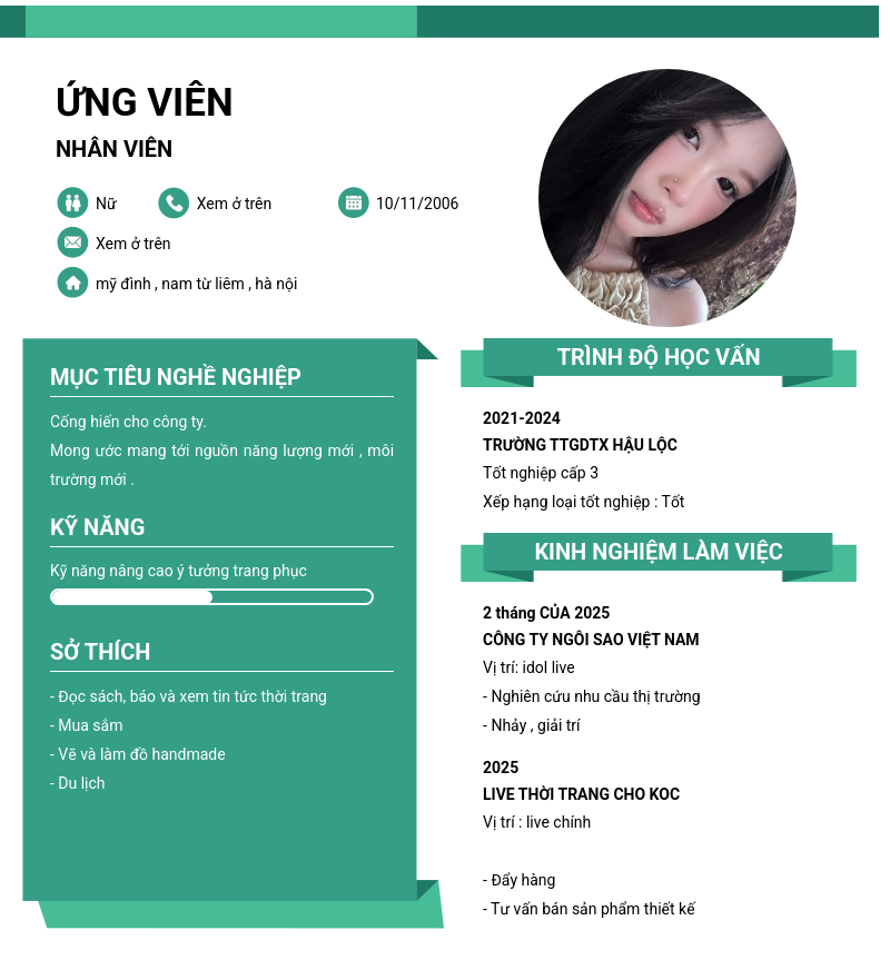 CV ứng viên