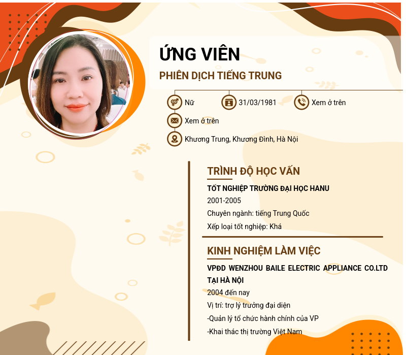 CV ứng viên