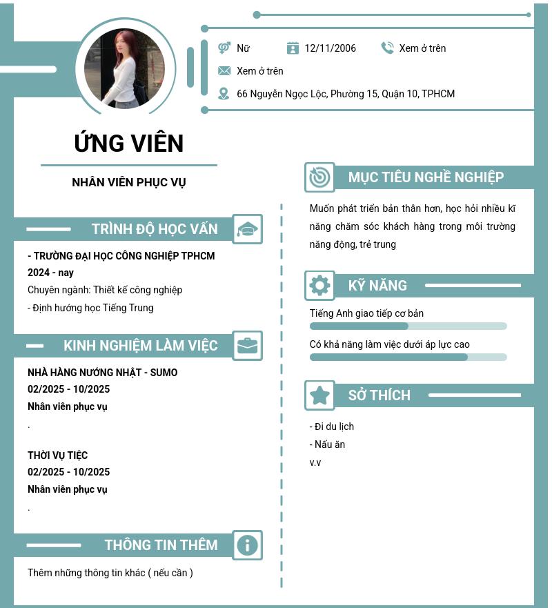 CV ứng viên