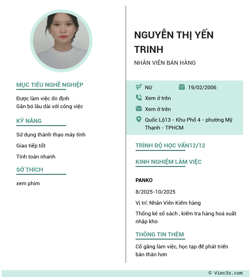 CV ứng viên