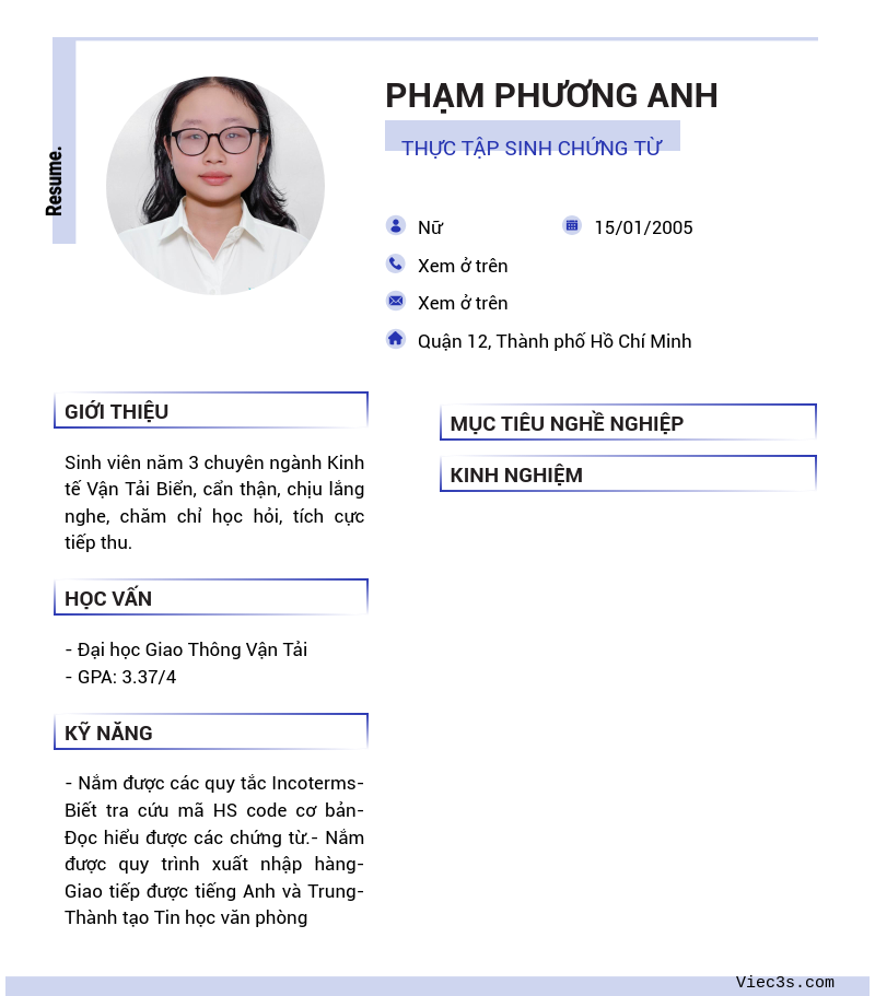 CV ứng viên
