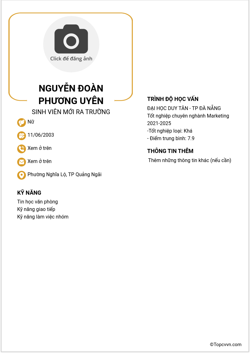 CV ứng viên
