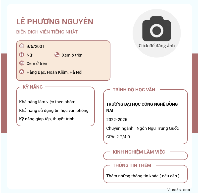 CV ứng viên