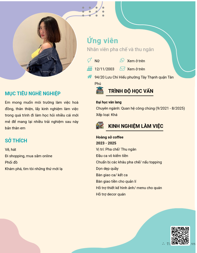 CV ứng viên