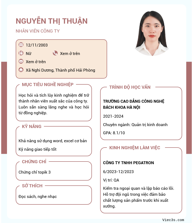 CV ứng viên
