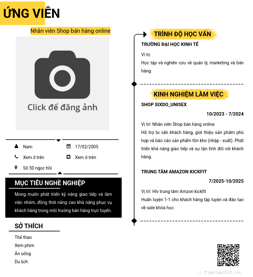 CV ứng viên