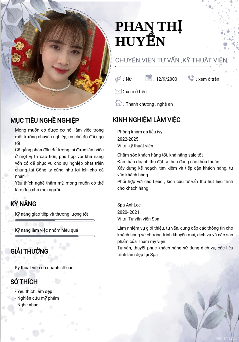 CV ứng viên