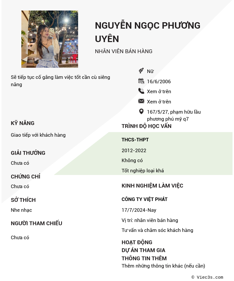 CV ứng viên