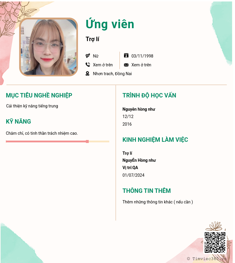 CV ứng viên