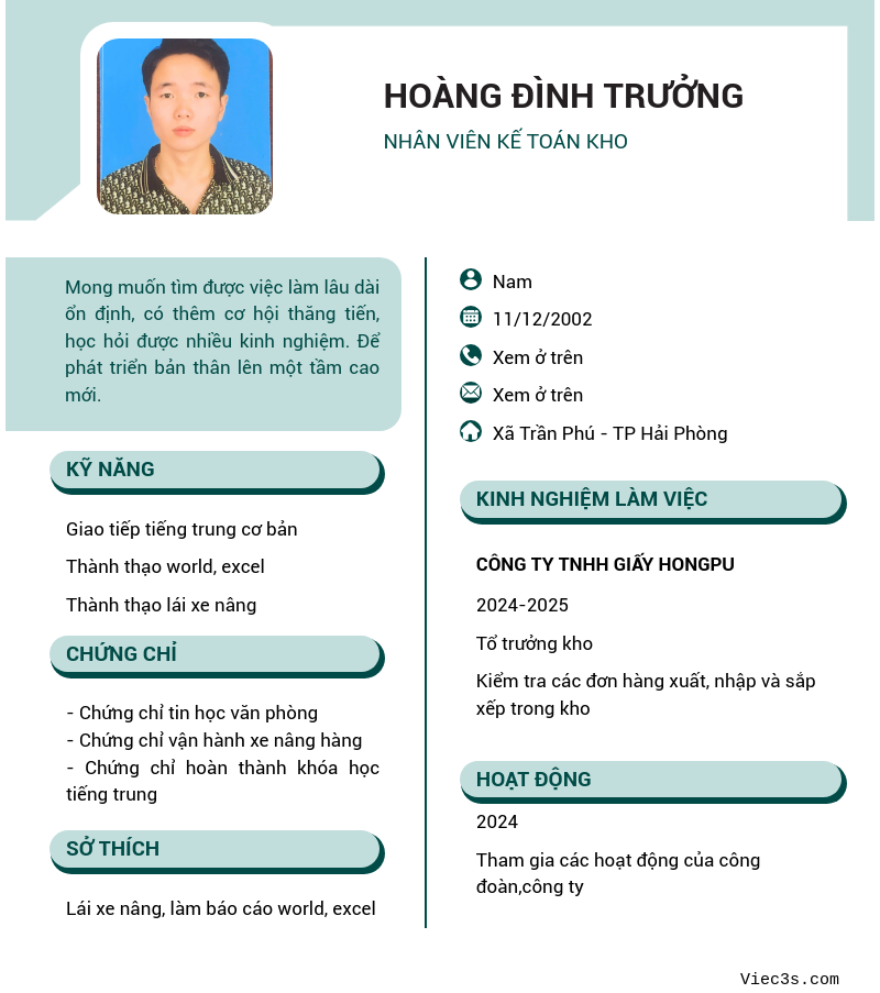 CV ứng viên