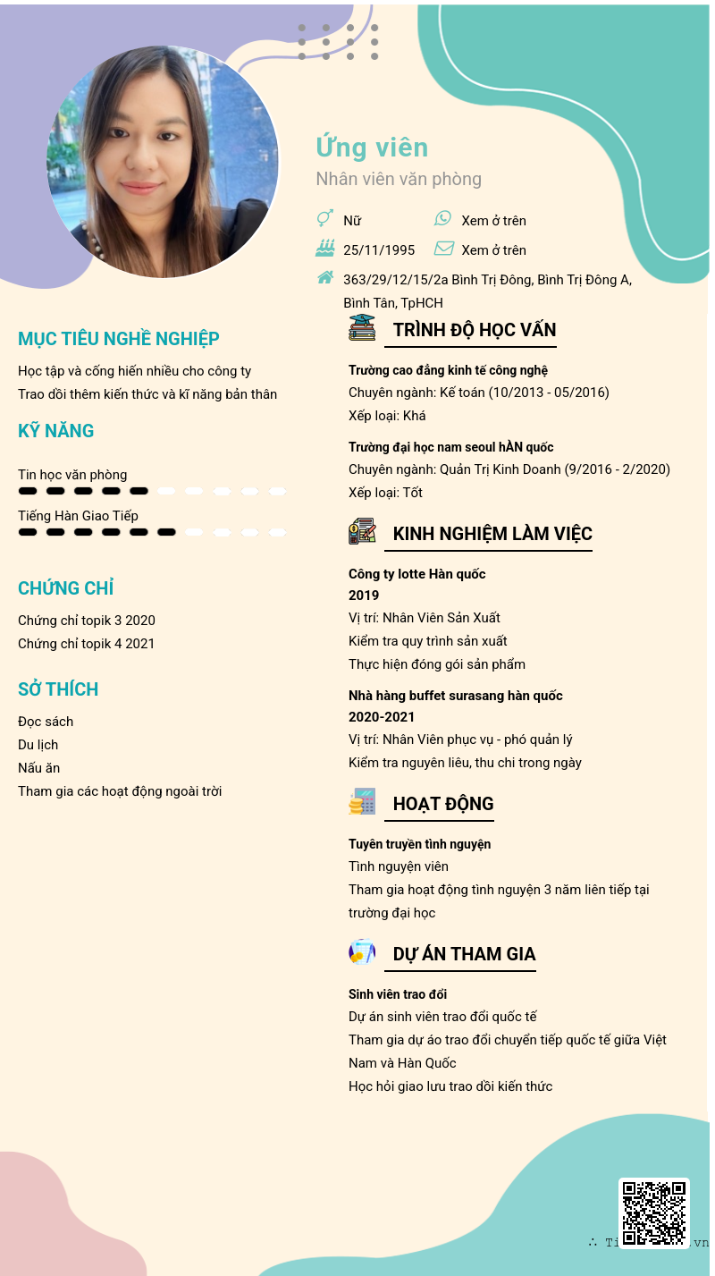 CV ứng viên