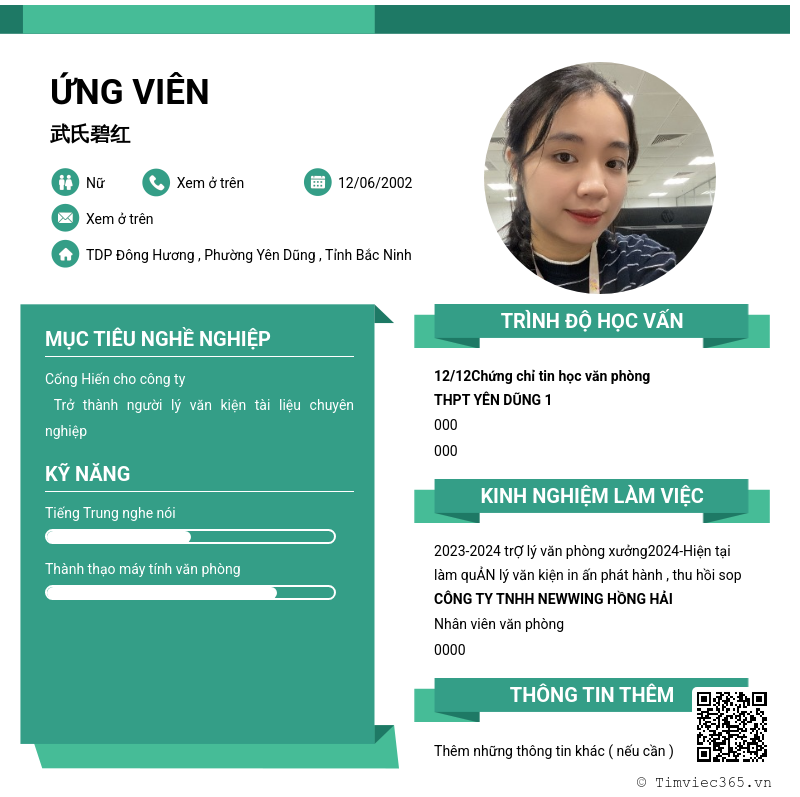 CV ứng viên