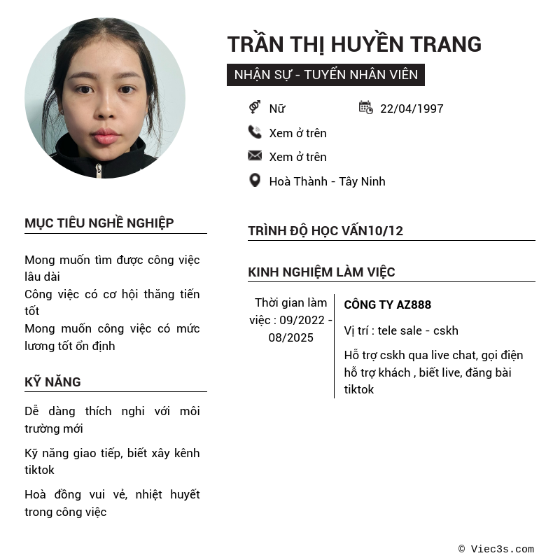 CV ứng viên