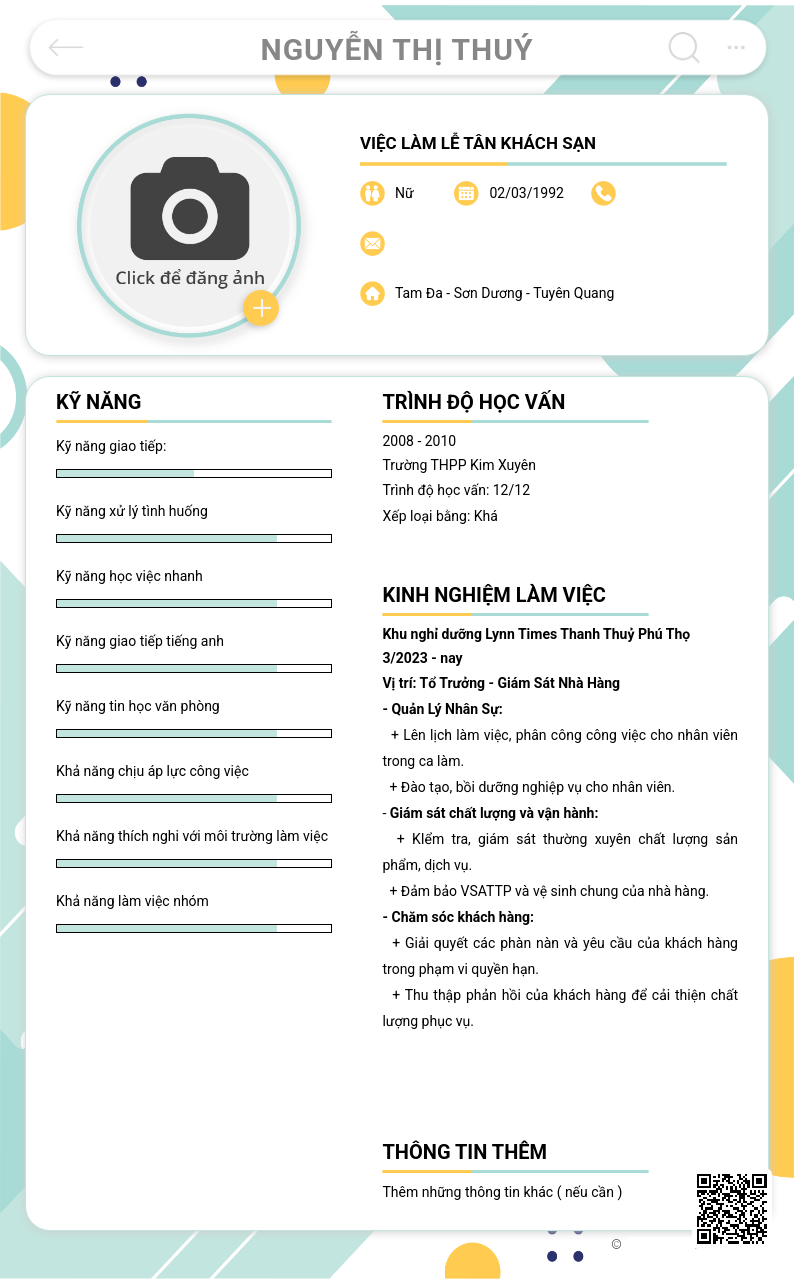 CV ứng viên
