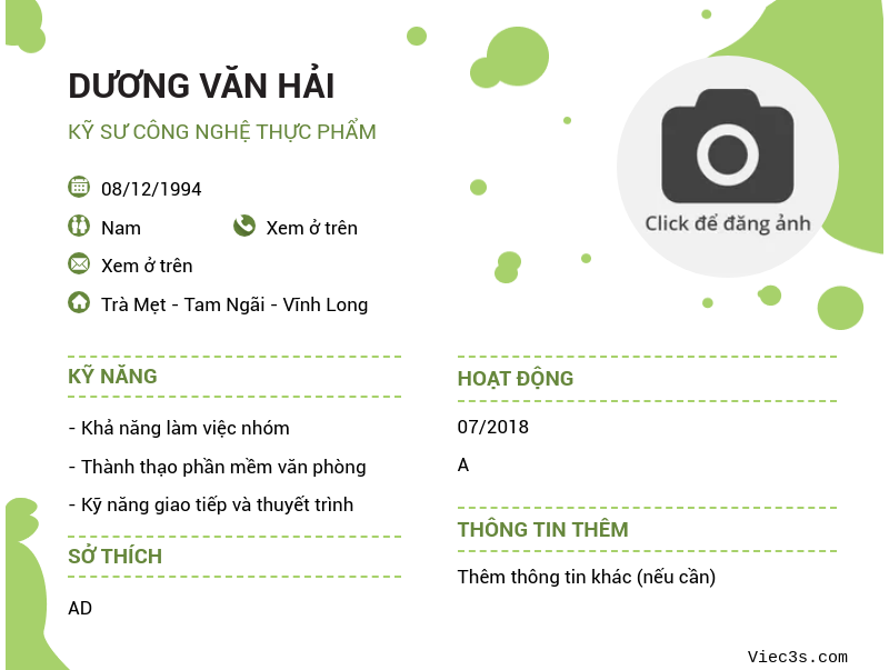 CV ứng viên